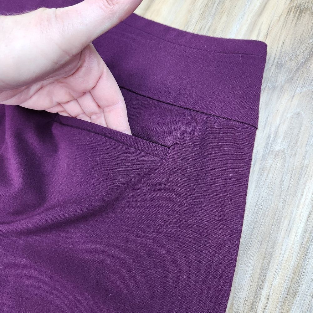 🩵Hollywould Burgundy Lightweight Rayon Blend Skinny Ankle Pants Size 7/29 - Picture 10 of 13